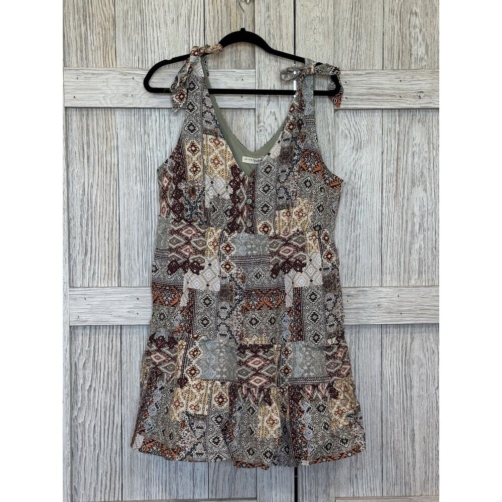 Live To Be Spoiled Size Juniors 1X Sleeveless Tie Patchwork NWT
